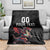 Custom Wales Rugby Blanket Welsh Dragon Mascot Black Version