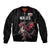 Custom Wales Rugby Bomber Jacket Welsh Dragon Mascot Black Version