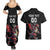 Custom Wales Rugby Couples Matching Summer Maxi Dress and Hawaiian Shirt Welsh Dragon Mascot Black Version