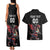 Custom Wales Rugby Couples Matching Tank Maxi Dress and Hawaiian Shirt Welsh Dragon Mascot Black Version