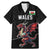 Custom Wales Rugby Family Matching Mermaid Dress and Hawaiian Shirt Welsh Dragon Mascot Black Version - Wonder Print Shop