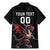 Custom Wales Rugby Family Matching Mermaid Dress and Hawaiian Shirt Welsh Dragon Mascot Black Version - Wonder Print Shop