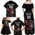 Custom Wales Rugby Family Matching Off Shoulder Maxi Dress and Hawaiian Shirt Welsh Dragon Mascot Black Version - Wonder Print Shop