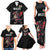 Custom Wales Rugby Family Matching Tank Maxi Dress and Hawaiian Shirt Welsh Dragon Mascot Black Version - Wonder Print Shop