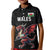 Custom Wales Rugby Kid Polo Shirt Welsh Dragon Mascot Black Version - Wonder Print Shop