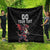 Custom Wales Rugby Quilt Welsh Dragon Mascot Black Version