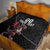 Custom Wales Rugby Quilt Welsh Dragon Mascot Black Version