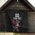 Custom Wales Rugby Quilt Welsh Dragon Mascot Black Version