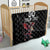 Custom Wales Rugby Quilt Welsh Dragon Mascot Black Version