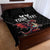 Custom Wales Rugby Quilt Bed Set Welsh Dragon Mascot Black Version