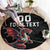 Custom Wales Rugby Round Carpet Welsh Dragon Mascot Black Version - Wonder Print Shop