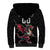 Custom Wales Rugby Sherpa Hoodie Welsh Dragon Mascot Black Version