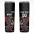 Custom Wales Rugby Skinny Tumbler Welsh Dragon Mascot Black Version