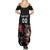 Custom Wales Rugby Summer Maxi Dress Welsh Dragon Mascot Black Version