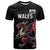 Custom Wales Rugby T Shirt Welsh Dragon Mascot Black Version