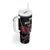 Custom Wales Rugby Tumbler With Handle Welsh Dragon Mascot Black Version