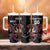 Custom Wales Rugby Tumbler With Handle Welsh Dragon Mascot Black Version