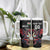 Custom Wales Rugby Tumbler With Handle Welsh Dragon Mascot Black Version