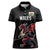 Custom Wales Rugby Women Polo Shirt Welsh Dragon Mascot Black Version