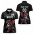 Custom Wales Rugby Women Polo Shirt Welsh Dragon Mascot Black Version