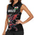 Custom Wales Rugby Women Sleeveless Polo Shirt Welsh Dragon Mascot Black Version