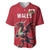 Custom Wales Rugby Baseball Jersey Welsh Dragon Mascot Red Version