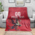 Custom Wales Rugby Blanket Welsh Dragon Mascot Red Version