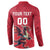 Custom Wales Rugby Button Sweatshirt Welsh Dragon Mascot Red Version