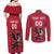 Custom Wales Rugby Couples Matching Off Shoulder Maxi Dress and Long Sleeve Button Shirt Welsh Dragon Mascot Red Version