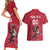 Custom Wales Rugby Couples Matching Short Sleeve Bodycon Dress and Hawaiian Shirt Welsh Dragon Mascot Red Version