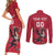 Custom Wales Rugby Couples Matching Short Sleeve Bodycon Dress and Long Sleeve Button Shirt Welsh Dragon Mascot Red Version