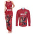 Custom Wales Rugby Couples Matching Tank Maxi Dress and Long Sleeve Button Shirt Welsh Dragon Mascot Red Version