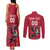 Custom Wales Rugby Couples Matching Tank Maxi Dress and Long Sleeve Button Shirt Welsh Dragon Mascot Red Version