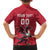 Custom Wales Rugby Family Matching Off The Shoulder Long Sleeve Dress and Hawaiian Shirt Welsh Dragon Mascot Red Version