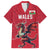 Custom Wales Rugby Family Matching Off The Shoulder Long Sleeve Dress and Hawaiian Shirt Welsh Dragon Mascot Red Version