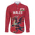 Custom Wales Rugby Family Matching Off The Shoulder Long Sleeve Dress and Hawaiian Shirt Welsh Dragon Mascot Red Version