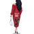 Custom Wales Rugby Family Matching Off The Shoulder Long Sleeve Dress and Hawaiian Shirt Welsh Dragon Mascot Red Version