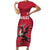 Custom Wales Rugby Family Matching Short Sleeve Bodycon Dress and Hawaiian Shirt Welsh Dragon Mascot Red Version - Wonder Print Shop