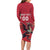 Custom Wales Rugby Long Sleeve Bodycon Dress Welsh Dragon Mascot Red Version - Wonder Print Shop