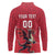 Custom Wales Rugby Long Sleeve Polo Shirt Welsh Dragon Mascot Red Version - Wonder Print Shop