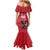 Custom Wales Rugby Mermaid Dress Welsh Dragon Mascot Red Version - Wonder Print Shop