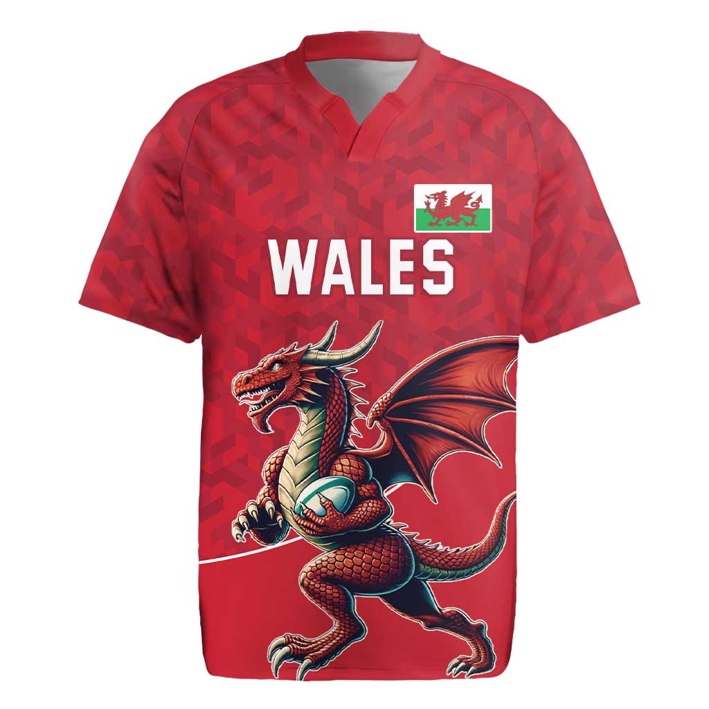 Custom Wales Rugby Rugby Jersey Welsh Dragon Mascot Red Version