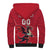 Custom Wales Rugby Sherpa Hoodie Welsh Dragon Mascot Red Version