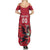 Custom Wales Rugby Summer Maxi Dress Welsh Dragon Mascot Red Version