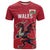 Custom Wales Rugby T Shirt Welsh Dragon Mascot Red Version