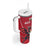 Custom Wales Rugby Tumbler With Handle Welsh Dragon Mascot Red Version