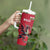 Custom Wales Rugby Tumbler With Handle Welsh Dragon Mascot Red Version