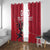 Custom Wales Rugby Window Curtain Welsh Dragon Mascot Red Version