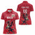 Custom Wales Rugby Women Polo Shirt Welsh Dragon Mascot Red Version