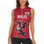 Custom Wales Rugby Women Sleeveless Polo Shirt Welsh Dragon Mascot Red Version